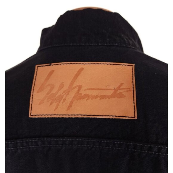 Yohji Yamamoto Pour Homme Washed Denim Jacket Mens 3 M Black He-Y07-534-1 - Picture 12 of 14